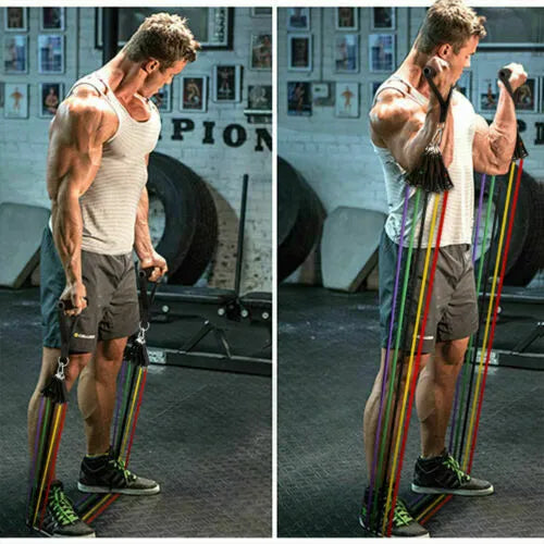 11 PCS Latex Resistance Band Set