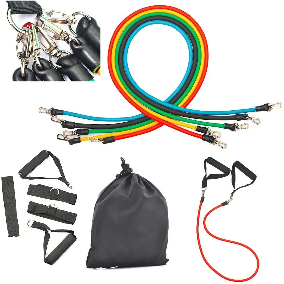 11 PCS Latex Resistance Band Set