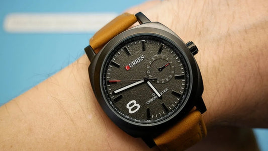 Brown Strap Synthetic Leather Analog Watch