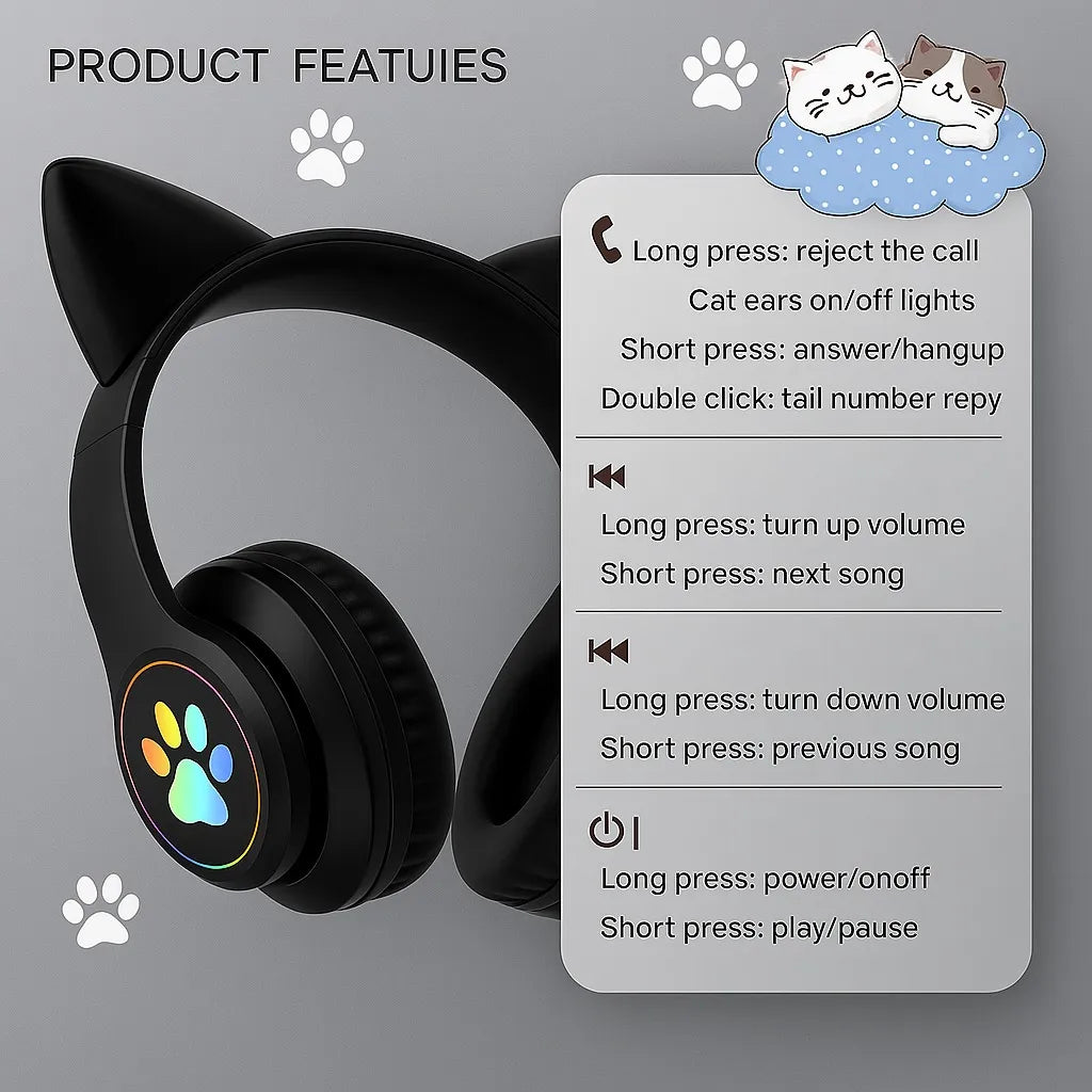 STN-28 Cat Ear Bluetooth Headphones