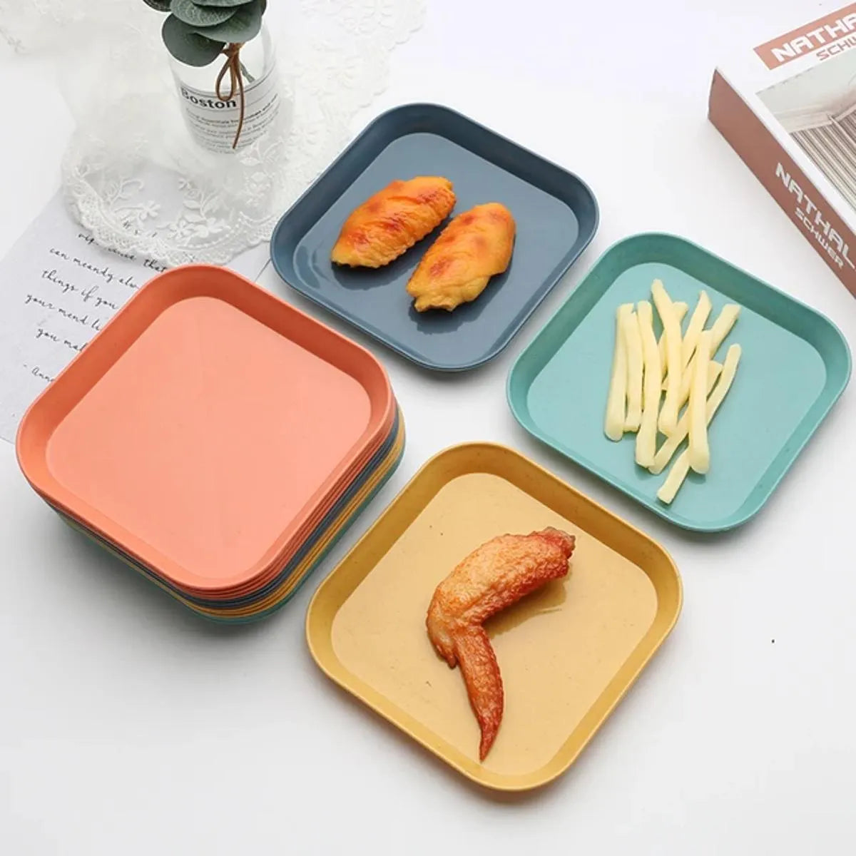 Premium Colorful Square Plates