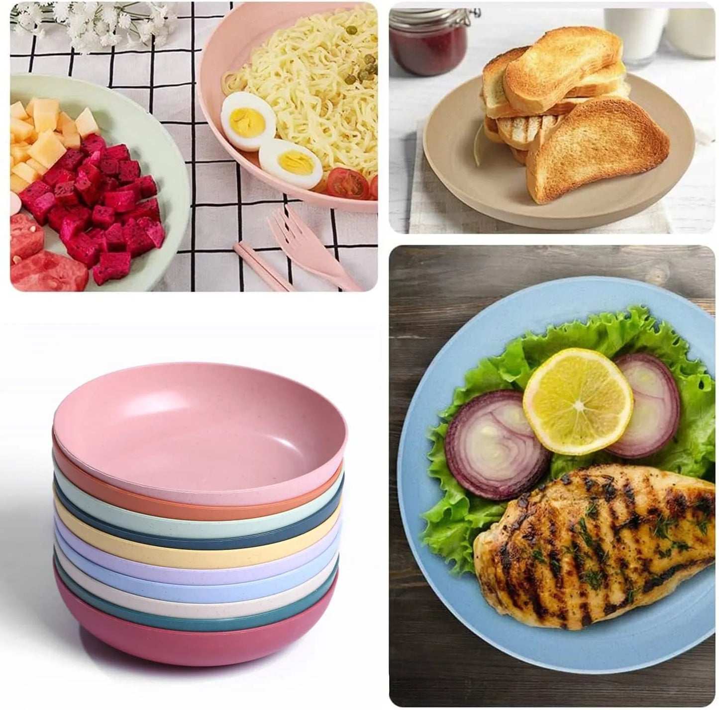Square Plastic Dinner Plate Set