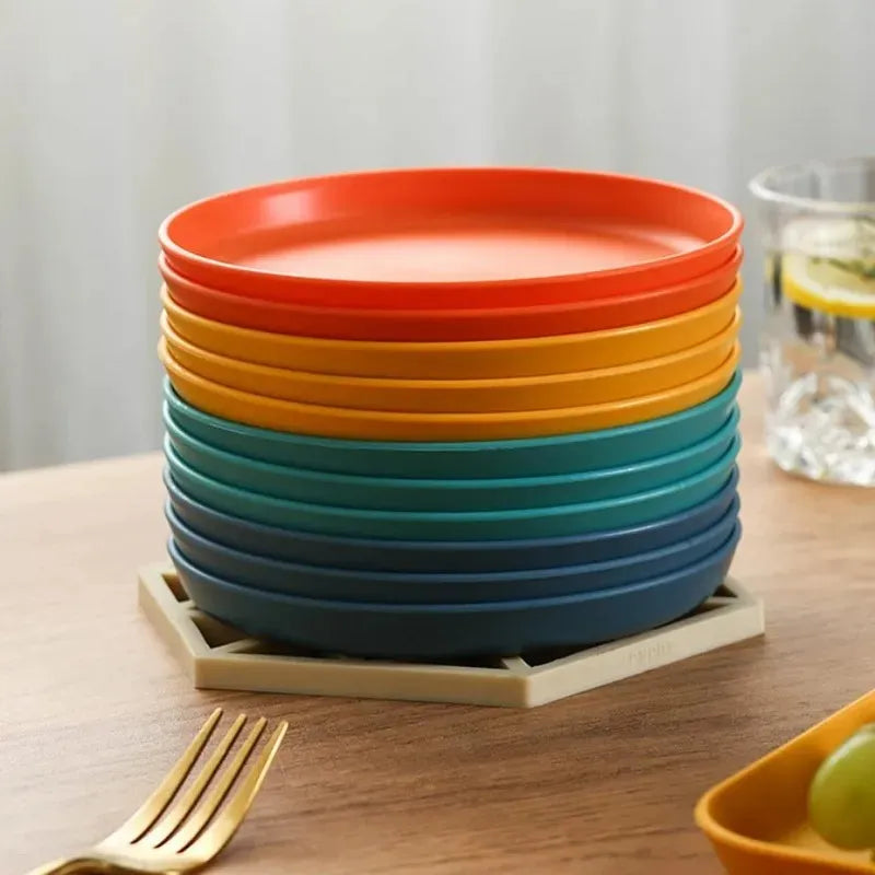 Square Plastic Dinner Plate Set