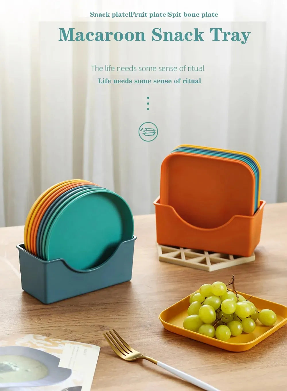 Square Plastic Dinner Plate Set